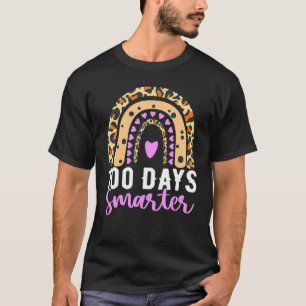 100th Day Of School Teacher 100 Days Smarter Rainb T-Shirt