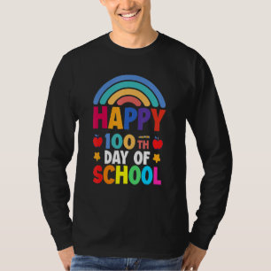 100th Day Of School Teacher 100 Days Smarter Rainb T-Shirt