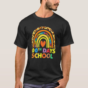 100th Day Of School Teacher 100 Days Smarter Rainb T-Shirt