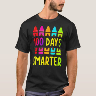 100th Day Of School Teacher 100 Days Smarter Rainb T-Shirt
