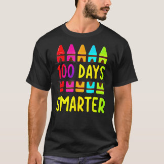 100th Day Of School Teacher 100 Days Smarter Rainb T-Shirt