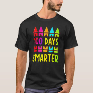 100th Day Of School Teacher 100 Days Smarter Rainb T-Shirt