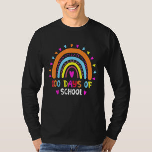 100th Day Of School Teacher 100 Days Smarter Rainb T-Shirt