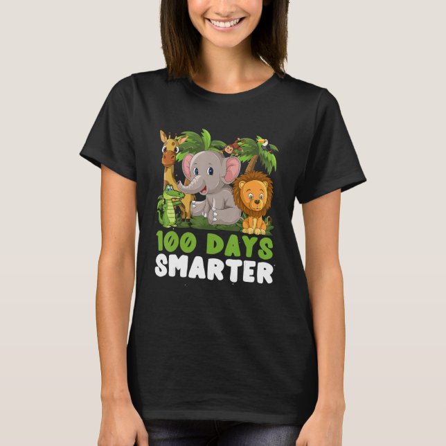 100th Day of School Teacher 100 days smarter Safar T-Shirt (Front)