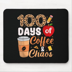 100th Day Of School Teacher Kids 100 Days Coffee A Mouse Mat