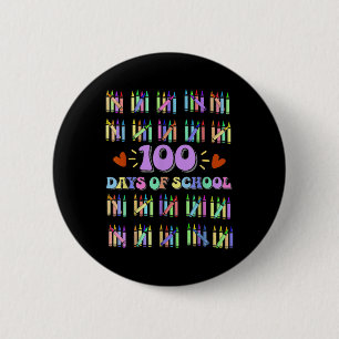 100th Day Of School Teacher Kids 100 Days Math Num 6 Cm Round Badge