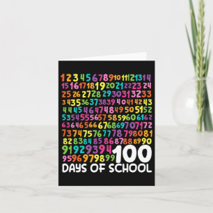 100th Day Of School Teacher Kids 100 Days Math Num Card