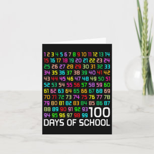 100th Day Of School Teacher Kids 100 Days Math Num Card