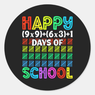 100th Day Of School Teacher Kids 100 Days Math Num Classic Round Sticker