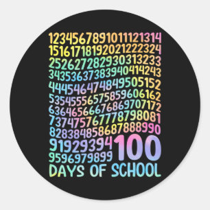 100th Day Of School Teacher Kids 100 Days Math Num Classic Round Sticker