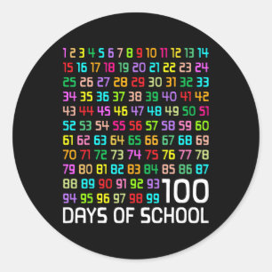 100th Day Of School Teacher Kids 100 Days Math Num Classic Round Sticker