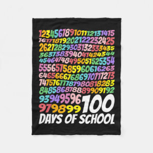 100th Day Of School Teacher Kids 100 Days Math Num Fleece Blanket