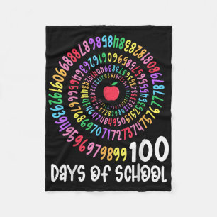 100th Day Of School Teacher Kids 100 Days Math Num Fleece Blanket