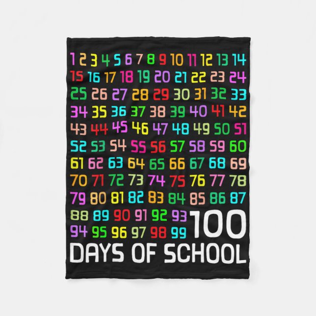 100th Day Of School Teacher Kids 100 Days Math Num Fleece Blanket (Front)