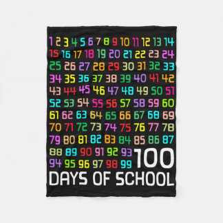 100th Day Of School Teacher Kids 100 Days Math Num Fleece Blanket