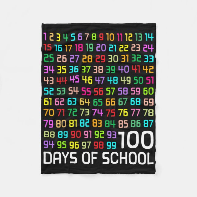 100th Day Of School Teacher Kids 100 Days Math Num Fleece Blanket (Front)