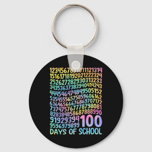 100th Day Of School Teacher Kids 100 Days Math Num Key Ring
