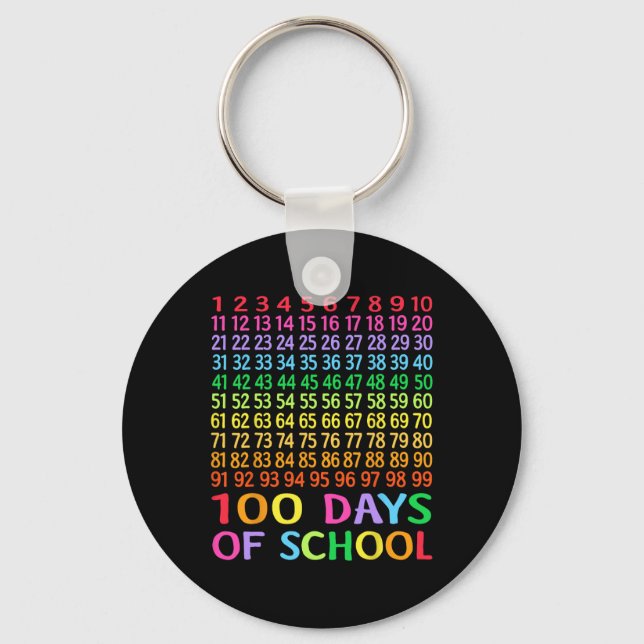 100th Day Of School Teacher Kids 100 Days Math Num Key Ring (Front)
