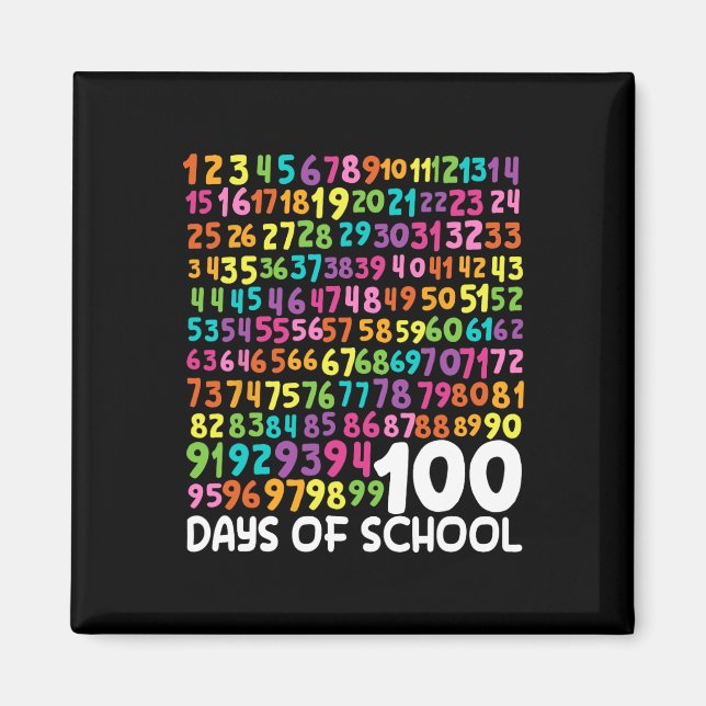 100th Day Of School Teacher Kids 100 Days Math Num Magnet (Front)