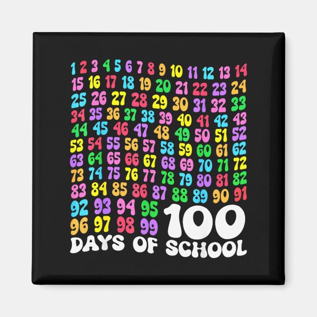 100th Day Of School Teacher Kids 100 Days Math Num Magnet (Front)