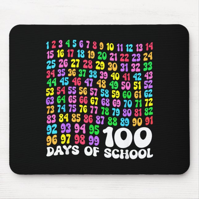 100th Day Of School Teacher Kids 100 Days Math Num Mouse Mat (Front)