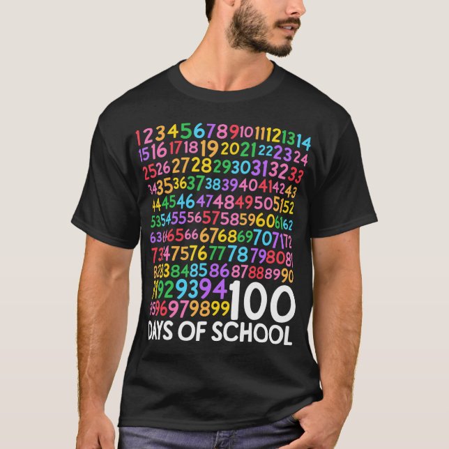 100Th Day Of School Teacher Kids 100 Days Math Num T-Shirt (Front)