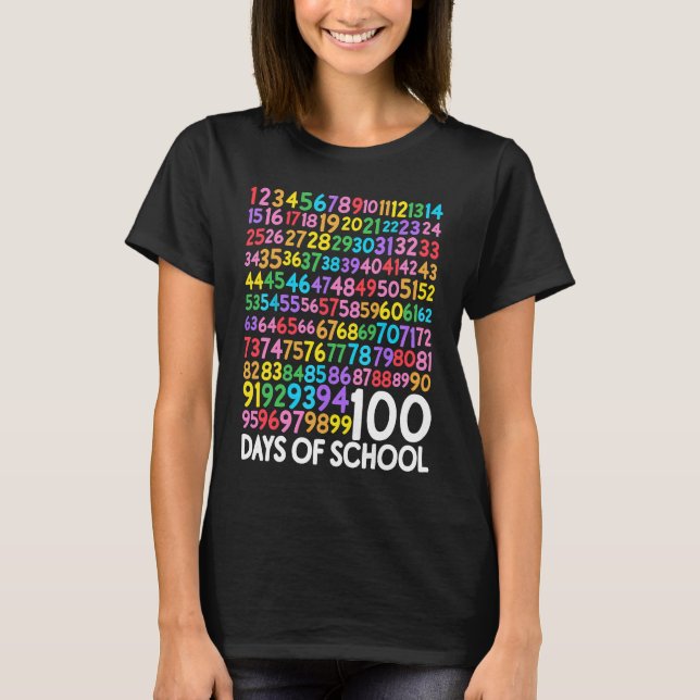 100th Day of School Teacher Kids 100 Days Math Num T-Shirt (Front)