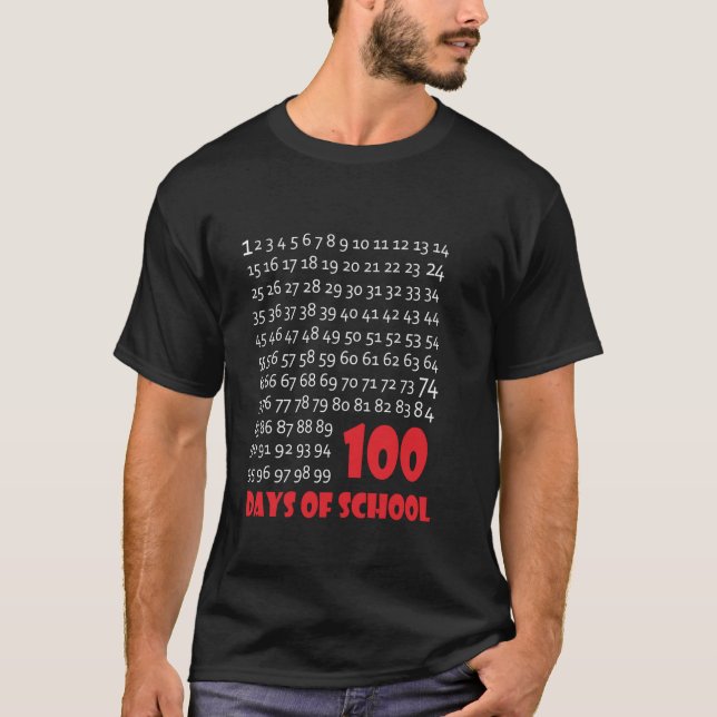100th Day of School Teacher Kids 100 Days Math Num T-Shirt (Front)