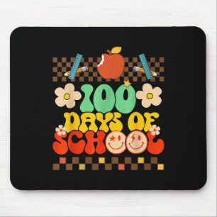100th Day Of School Teacher Kids Retro Groovy 100 Mouse Mat