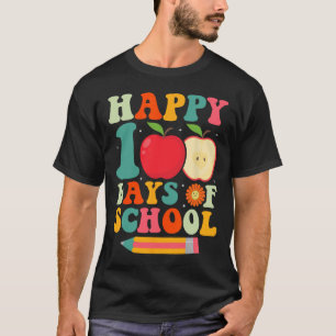 100th Day Of School Teacher Kids Retro Groovy 100 T-Shirt