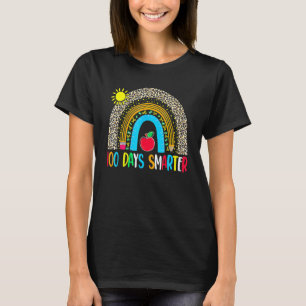 100th Day Of School Teacher Leopard Rainbow 100 Da T-Shirt