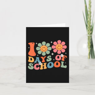 100th Day Of School Teacher Retro Kids 100 Days Of Card