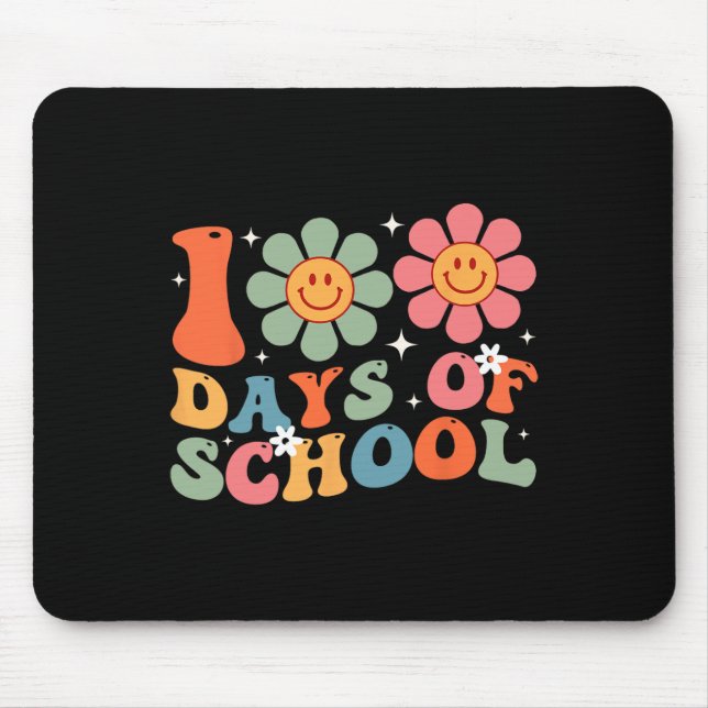 100th Day Of School Teacher Retro Kids 100 Days Of Mouse Mat (Front)