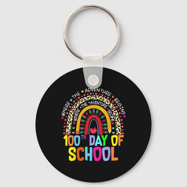 100th Day Of School Teacher Student 100 Days Smart Key Ring (Front)