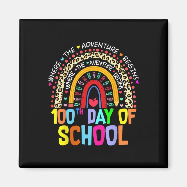 100th Day Of School Teacher Student 100 Days Smart Magnet (Front)
