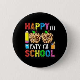 100th Day Of School Teacher Student Leopard 100 Da 6 Cm Round Badge