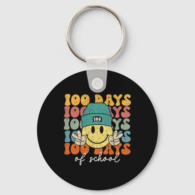 100th Day Of School Teachers 100 Days 1  Key Ring (Front)