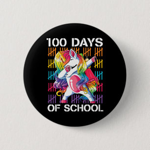 100th Day Of School Teachers 100 Days Unicorn 6 Cm Round Badge