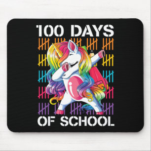 100th Day Of School Teachers 100 Days Unicorn Mouse Mat
