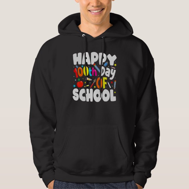 100th Day Of School Teachers Costume 100 Days Stud Hoodie (Front)