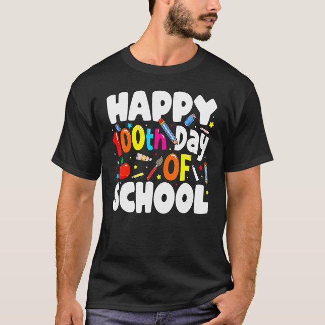 100th Day Of School Teachers Costume 100 Days Stud T-Shirt (Front)