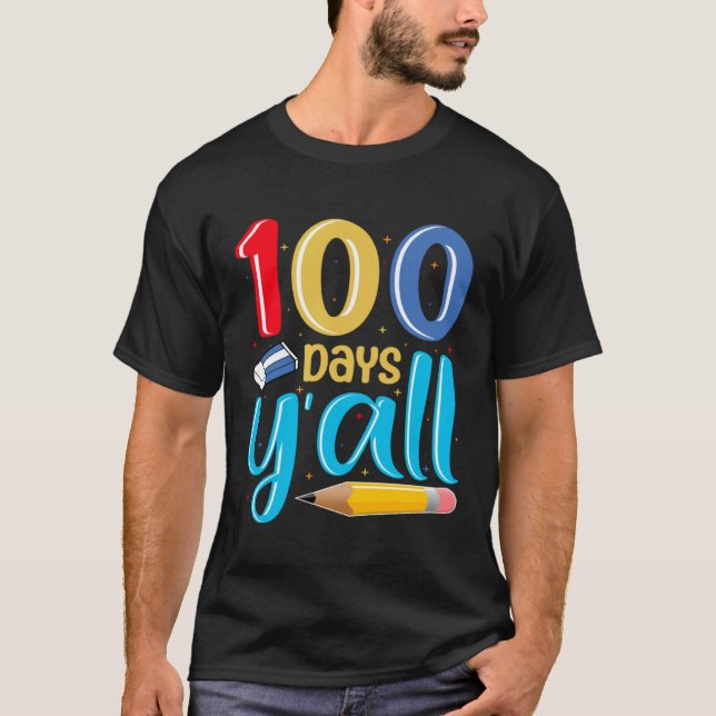 100th Day of School Teachers Kids Child Boys Happy T-Shirt (Front)