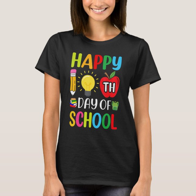 100th Day of School Teachers Kids Child Happy 100  T-Shirt (Front)