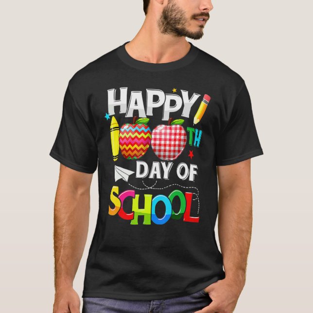 100th Day of School Teachers Kids Child Happy 100  T-Shirt (Front)
