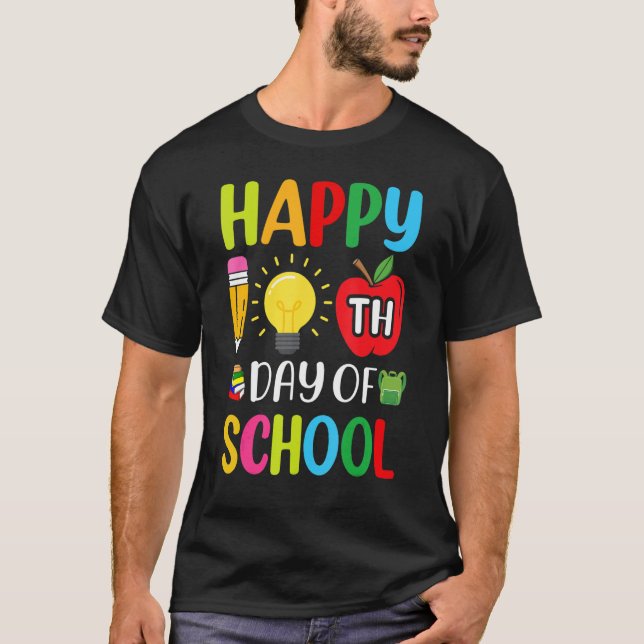 100th Day of School Teachers Kids Child Happy 100  T-Shirt (Front)