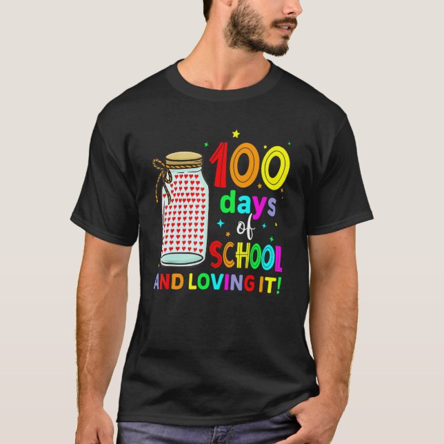 100th Day Of School Teachers Kids Cute Happy 100 D T-Shirt (Front)