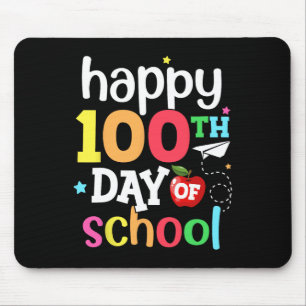 100th Day of School Teachers Kids Girls Boys Happy Mouse Mat