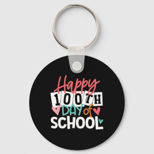 100th Day Of School Teachers Kids Women Happy 100 Key Ring