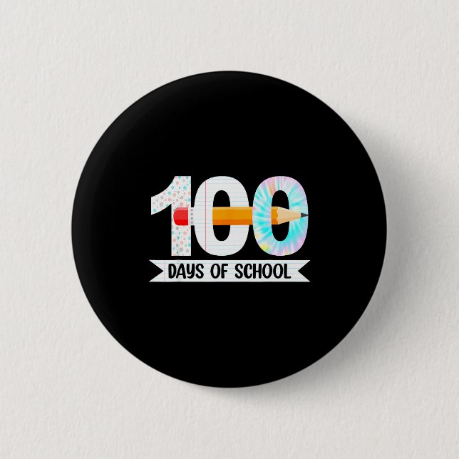 100th Day Of School Teachers Students 100 Days Of  6 Cm Round Badge (Front)