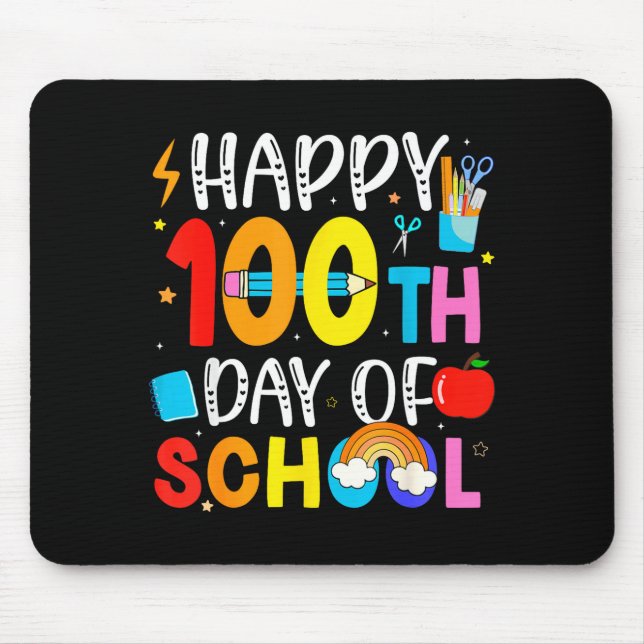 100th Day Of School Teachers Students 100 Days Of  Mouse Mat (Front)